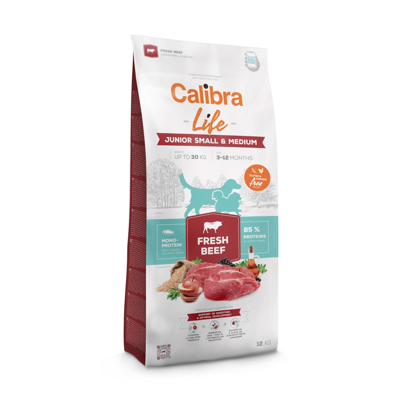Calibra Dog Life Fresh Beef Junior Small & Medium Breed 12 kg